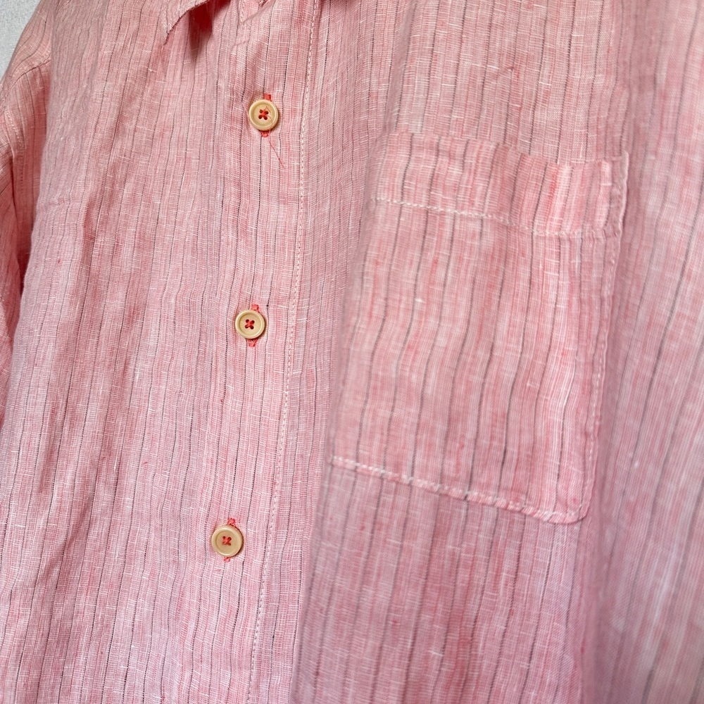 Tommy Bahama Pink Linen Long sleeve button up Sz XL - Picture 3 of 6